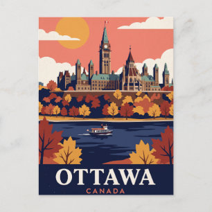 Cartão Postal de Viagem Antigo Ottawa Canadá