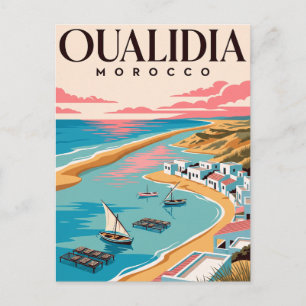 Cartão Postal de Viagem Antigo Oualidia Marrocos