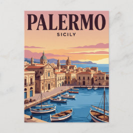 Cartão Postal de Viagem Antigo | Palermo, Itália