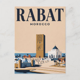 Cartão Postal de Viagem Antigo | Rabat, Marrocos
