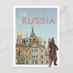 Cartão Postal de Viagem Antigo Rússia