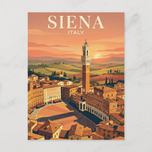 Cartão Postal de Viagem Antigo Siena Itália