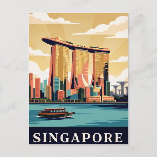 Cartão Postal de Viagem Antigo | Singapura