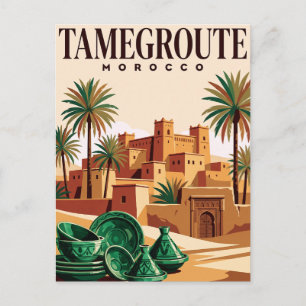 Cartão Postal de Viagem Antigo Tamegroute Marroc