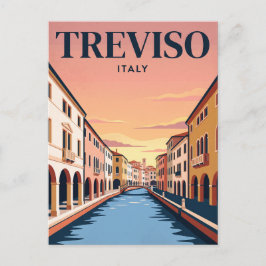 Cartão Postal de Viagem Antigo | Treviso, Itália