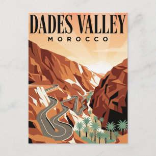 Cartão Postal de Viagem Antigo Vale de Dades Mar