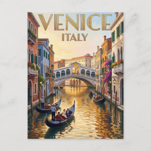 Cartão Postal de Viagem Antigo Veneza