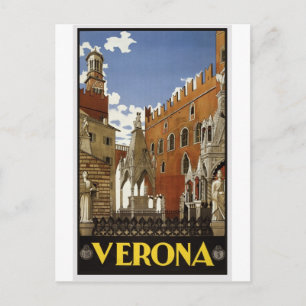 Cartão Postal de Viagem Antigo Verona Itália