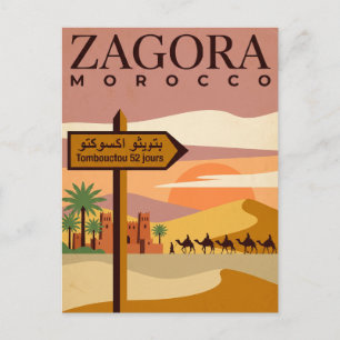 Cartão Postal de Viagem Antigo Zagora Marrocos S