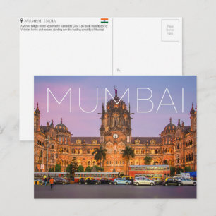 Cartão postal de viagem CSMT, Mumbai, Índia