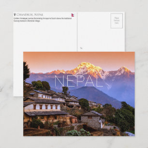 Cartão Postal de Viagem da Aldeia Ghandruk, Nepal