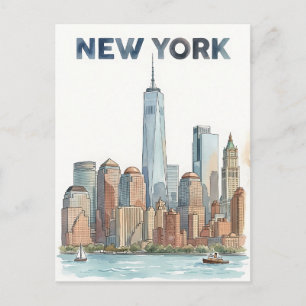 cartão postal de viagem da cidade de Nova York
