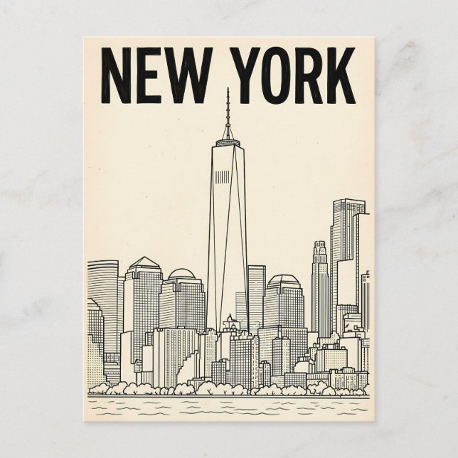 cartão postal de viagem da cidade de Nova York (Frente)