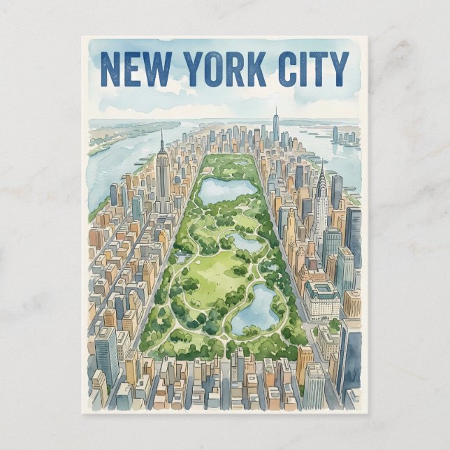 cartão postal de viagem da cidade de Nova York (Frente)