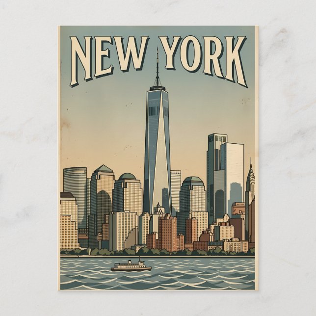 cartão postal de viagem da cidade de Nova York (Frente)