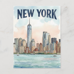 cartão postal de viagem da cidade de Nova York