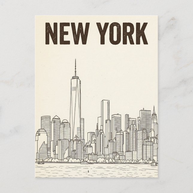cartão postal de viagem da cidade de Nova York (Frente)
