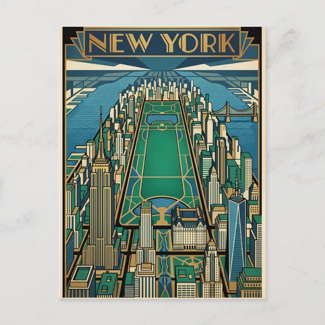 cartão postal de viagem da cidade de Nova York (Frente)