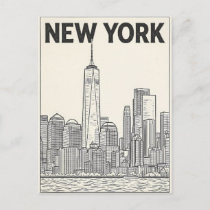 cartão postal de viagem da cidade de Nova York