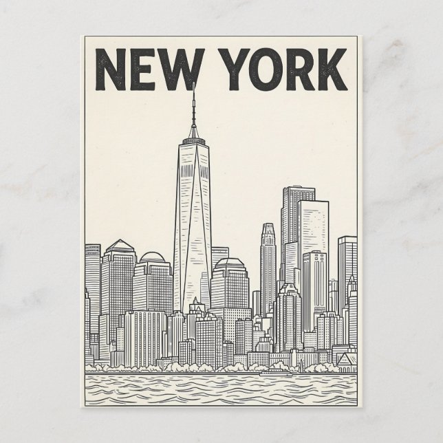 cartão postal de viagem da cidade de Nova York (Frente)