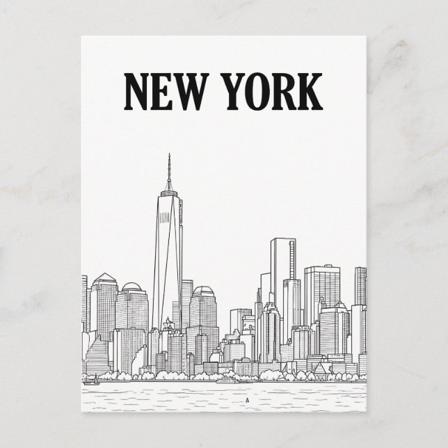 cartão postal de viagem da cidade de Nova York (Frente)