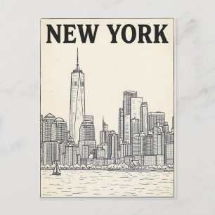 cartão postal de viagem da cidade de Nova York