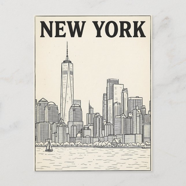 cartão postal de viagem da cidade de Nova York (Frente)