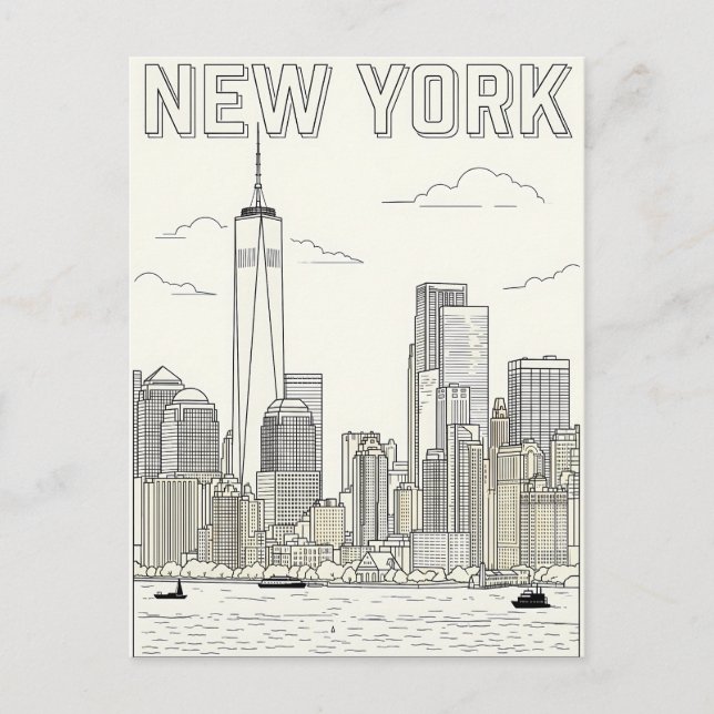 cartão postal de viagem da cidade de Nova York (Frente)