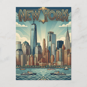 cartão postal de viagem da cidade de Nova York