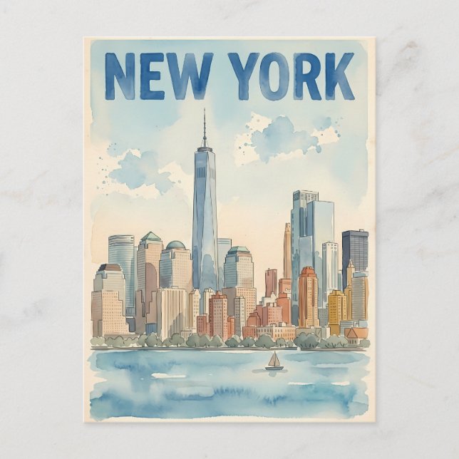 cartão postal de viagem da cidade de Nova York (Frente)