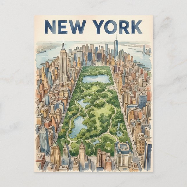 cartão postal de viagem da cidade de Nova York (Frente)