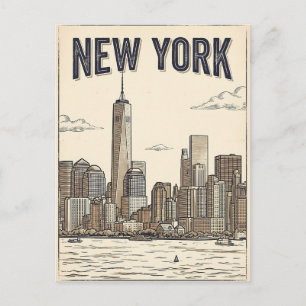 cartão postal de viagem da cidade de Nova York