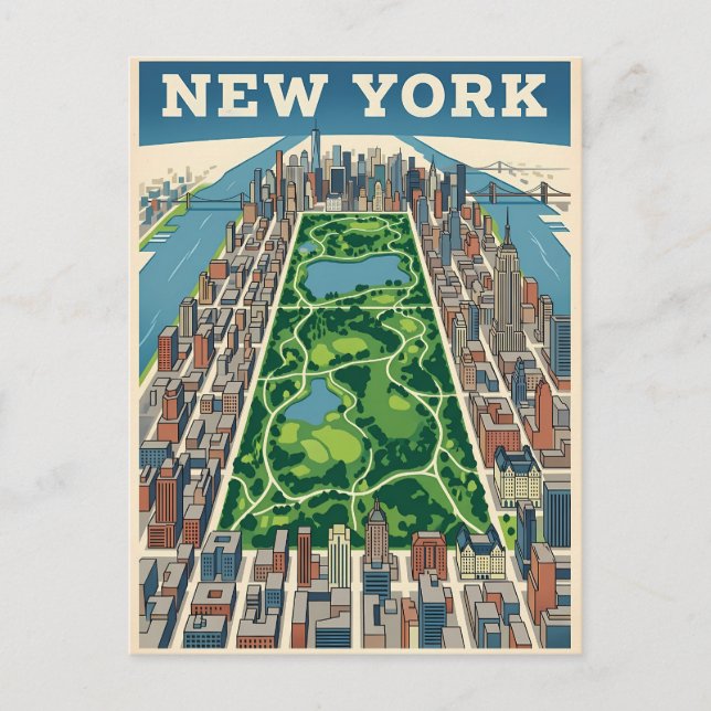 cartão postal de viagem da cidade de Nova York (Frente)