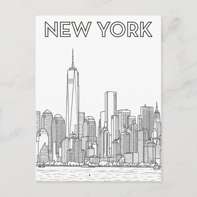 cartão postal de viagem da cidade de Nova York (Frente)