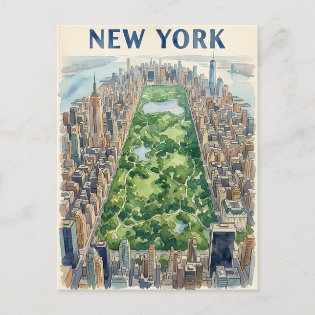 cartão postal de viagem da cidade de Nova York (Frente)
