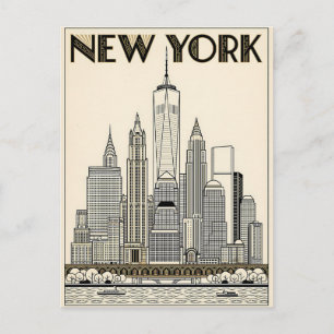 cartão postal de viagem da cidade de Nova York