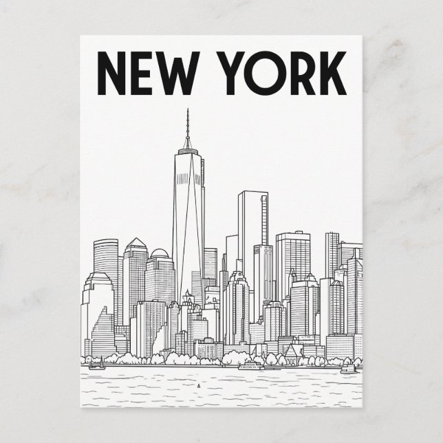 cartão postal de viagem da cidade de Nova York (Frente)