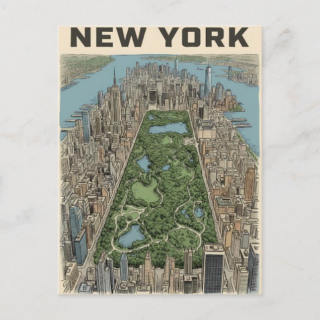 cartão postal de viagem da cidade de Nova York (Frente)