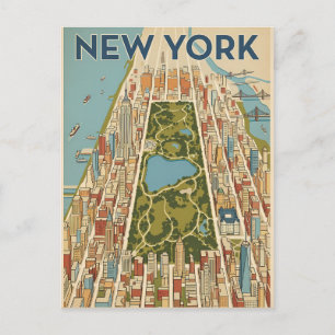 cartão postal de viagem da cidade de Nova York