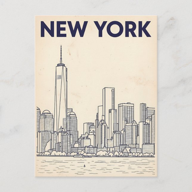 cartão postal de viagem da cidade de Nova York (Frente)