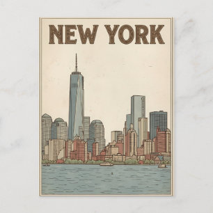 cartão postal de viagem da cidade de Nova York