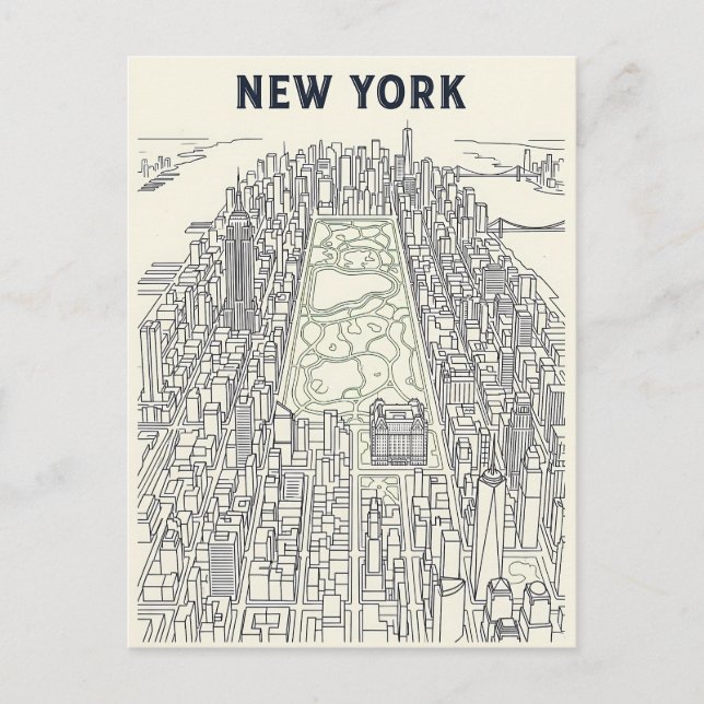 cartão postal de viagem da cidade de Nova York (Frente)