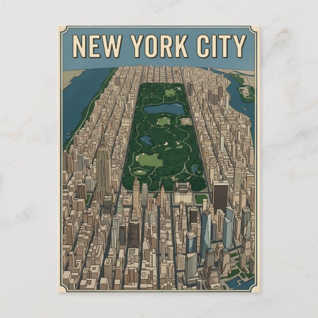 cartão postal de viagem da cidade de Nova York (Frente)