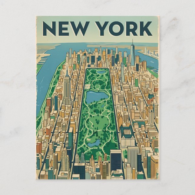 cartão postal de viagem da cidade de Nova York (Frente)