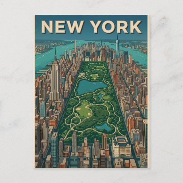 cartão postal de viagem da cidade de Nova York (Frente)