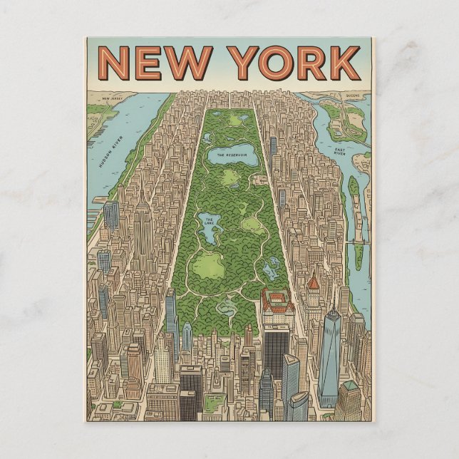 cartão postal de viagem da cidade de Nova York (Frente)