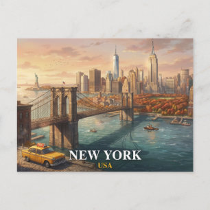 Cartão Postal de Viagem da Cidade de Nova York   P