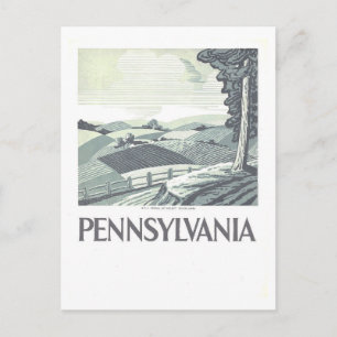 Cartão postal de viagem da Pensilvânia do pôster v