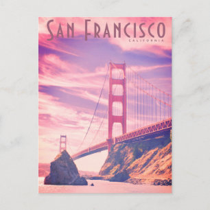 Cartão Postal de Viagem da Ponte Golden Gate Vinta