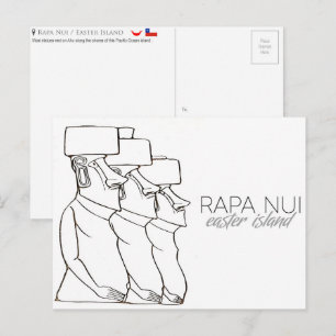 Cartão Postal de Viagem da Rapa Nui / Ilha de Pásc
